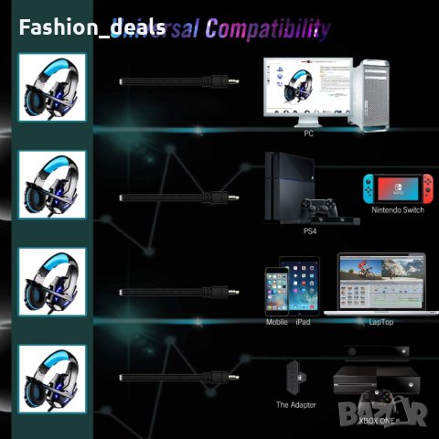 Нови слушалки за игри с микрофон и 3,5 мм жак Стерео звук за геймъри, снимка 5 - Слушалки и портативни колонки - 34889446