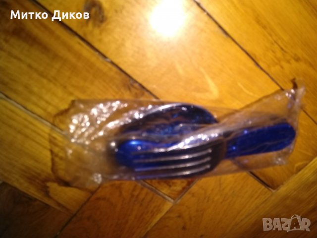 Туристическо ножче с 4 части -ножче -отварачка вилица-лъжица, снимка 3 - Екипировка - 26848925