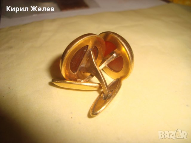 КЕХЛИБАРЕНИ ПОЗЛАТЕНИ СССР БРОНЗОВИ БУТОНЕЛИ с БАЛТИЙСКИ КЕХЛИБАР ВИНТИДЖ КОПЧЕТА за РЪКАВЕЛИ 22640, снимка 13 - Антикварни и старинни предмети - 33164260