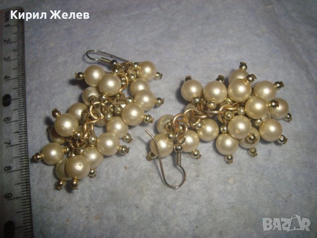 РЕТРО ВИНТИДЖ АР НУВО СТИЛ ПЕРЛЕНИ ПОЗЛАТЕНИ ОБЕЦИ 27685, снимка 5 - Обеци - 37715780