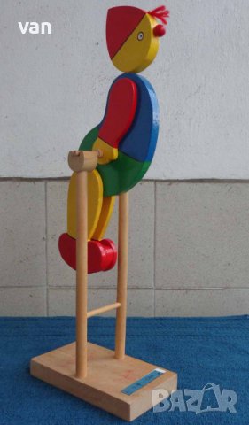 Дървена играчка „Клоун”, снимка 2 - Антикварни и старинни предмети - 36906492