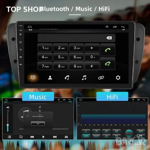 Android 11  9-инчово авторадио за Seat Ibiza 2009-2013 GPS навигация Carplay Автомобилен DVR, снимка 3 - Аксесоари и консумативи - 48793281