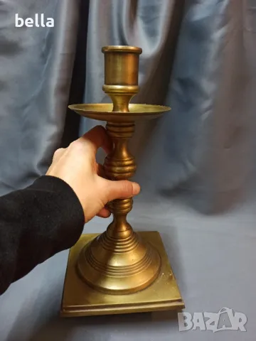 МАСИВЕН ВИСОК БРОНЗОВ СВЕЩНИК, снимка 4 - Антикварни и старинни предмети - 48041430