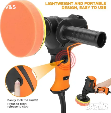  полираща машина  980W, Машини за полиране на мебели за автомобили Преносим комплект , снимка 4 - Бормашини - 48169950