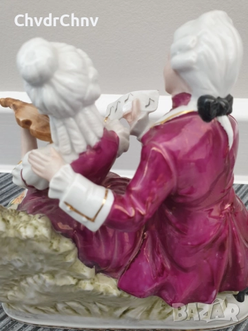 Lippelsdorf GDR Grafenthal статуетка 18см/ГДР Графентал стара немска порцеланова фигура/музиканти, снимка 10 - Статуетки - 51530585