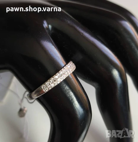 Нов сребърен пръстен 925 с фианити – родирано покритие, 2,20 г, размер 18 мм, снимка 6 - Пръстени - 51408818