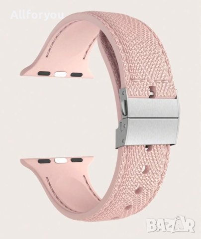 Кожена каишка Apple Watch черна и розова , снимка 3 - Смарт гривни - 43766276