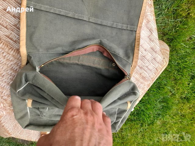 Стара брезентова чанта #12, снимка 6 - Антикварни и старинни предмети - 40644539