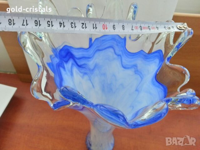 Стъклена ваза , снимка 5 - Антикварни и старинни предмети - 26751974