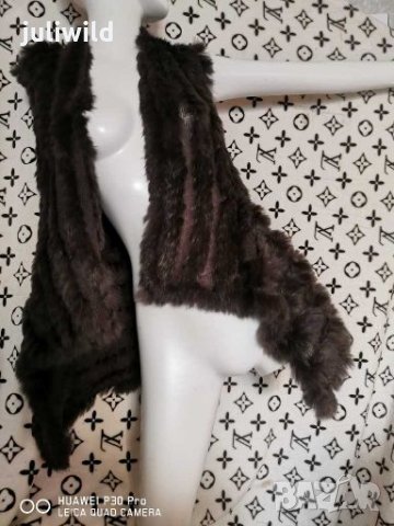 Елек дълъг,плетен заек Рекс, асиметричен, промо, снимка 3 - Елеци - 27687176