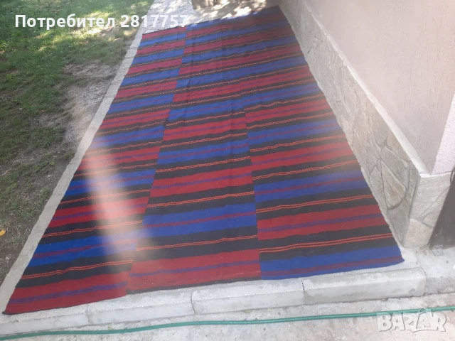 Автентична вълнена черга от миналия век! Нова, снимка 3 - Антикварни и старинни предмети - 51235326