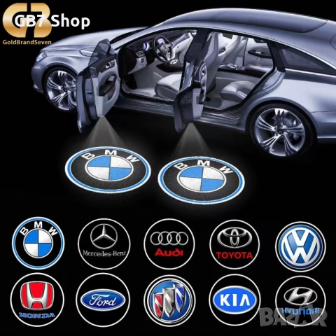  LED Лого Проектор За Автомобилни Врати – Универсални За Audi, BMW, Mercedes, Volkswagen