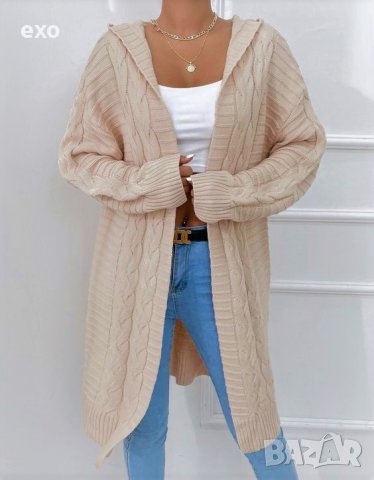 Елегантна жилетка, Жилетка с качулка, Бежова жилетка