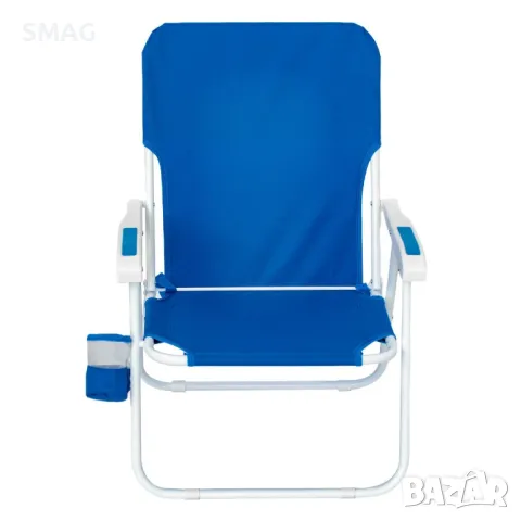 Син сгъваем плажен стол с дръжки 58x56x74см S_1126766, снимка 2 - Къмпинг мебели - 50045631