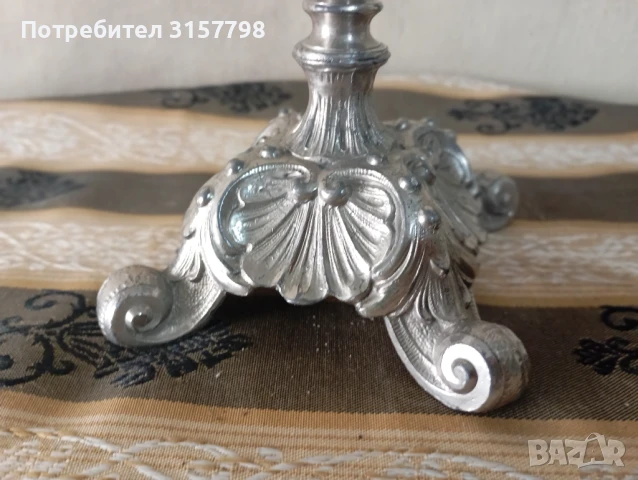 Бароков свещник, снимка 4 - Други ценни предмети - 50565000