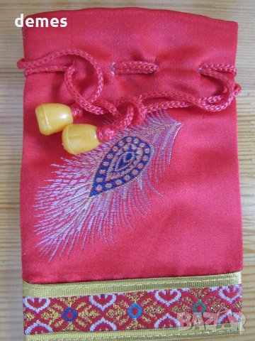 Традиционна торбичка тип пунгия от плат DELL от Монголия-3, снимка 3 - Други ценни предмети - 28727238