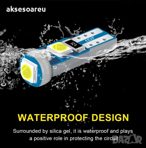 Нови 10 бр. малки габаритни крушки за осветление на арматурно табло T5 3SMD LED супер ярък 3030 LED , снимка 9 - Аксесоари и консумативи - 50391111