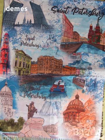 Фин двулицев шал с принт кашмир и вълна от Сант Петербург,Русия, снимка 5 - Шалове - 52298501