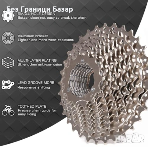 Нова Велосипедна касета HG Shimano/SRAM 8-12 скорости стомана никел, снимка 3 - Аксесоари за велосипеди - 53526885
