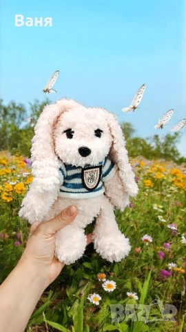 Ръчно плетено зайче, снимка 3 - Плюшени играчки - 52260226