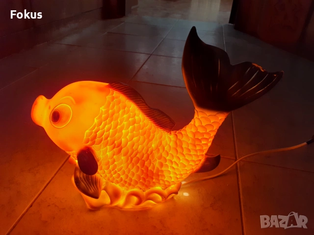 Уникална немска винтич каучукова лампа риба за детска стая, снимка 2 - Антикварни и старинни предмети - 53282204