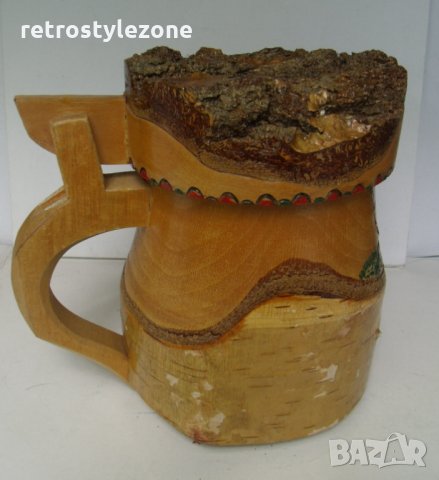 № 5478 стара дървена халба   - размери - височина 18 см , диаметър 13,5 см , снимка 4 - Други ценни предмети - 33483410