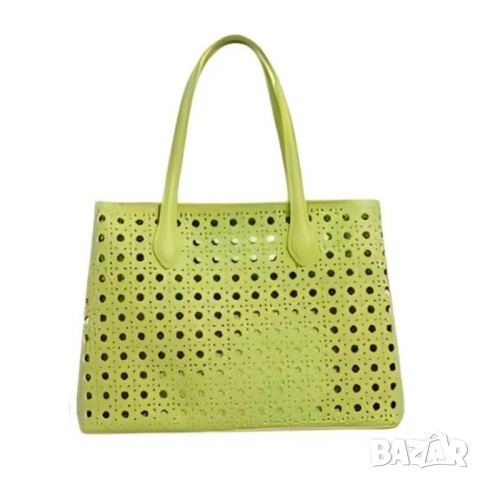 Модерна дамска чанта с перфорация, снимка 10 - Чанти - 52098224