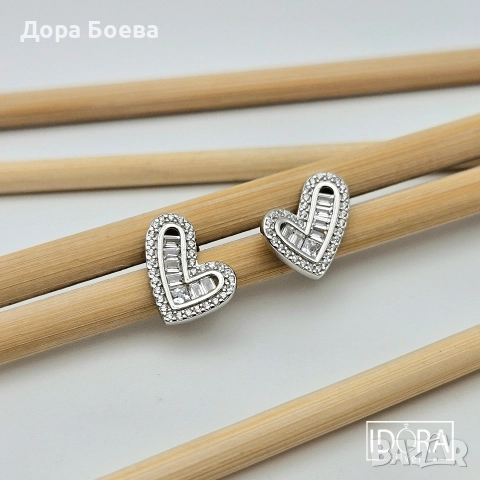 Сребърни обеци: "Сърца"