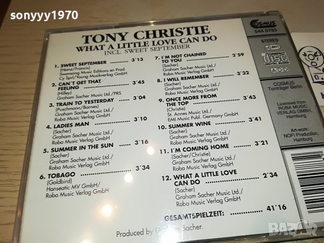 TONY CHRISTIE-ORIGINAL CD 2503231925, снимка 16 - CD дискове - 40134244