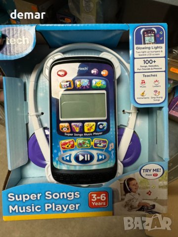 VTech Super Songs, интерактивен музикален плейър със слушалки за малки деца, снимка 6 - Музикални играчки - 43937973