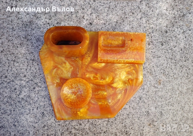 Стар Десктоп от Български Каталин Бюро Писалище Тежък, снимка 3 - Антикварни и старинни предмети - 51797264