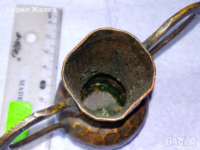 Старинен ДЕКОРАТИВЕН КОЛЕКЦИОНЕРСКИ МЕДЕН СЪД АМФОРА ВАЗА за СУХИ ЦВЕТЯ КОВАНА МЕД За МЕХАНА 42683, снимка 7 - Вази - 43927231