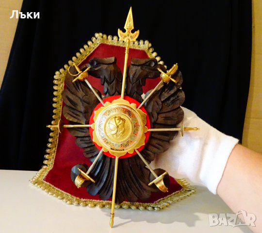 Пано Toledo двуглав орел,рицар,шпага,жезъл,позлата,клетъчен емайл. 
