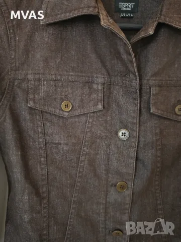 Ново дамско дънково яке тъмно кафяво S размер , снимка 4 - Якета - 49939170