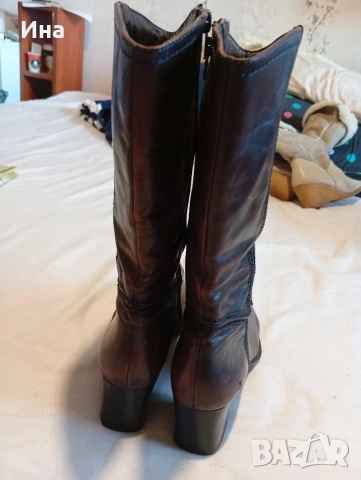 Кафяви ботуши на fashion line естествена кожа, снимка 3 - Дамски ботуши - 52838437