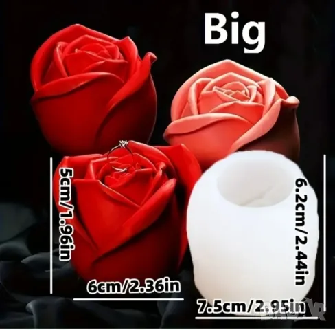 Молд роза 7,5 см (15), снимка 3 - Форми - 50406278