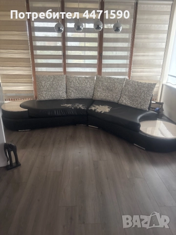 Диван кожен от две части, снимка 2 - Дивани и мека мебел - 52351828