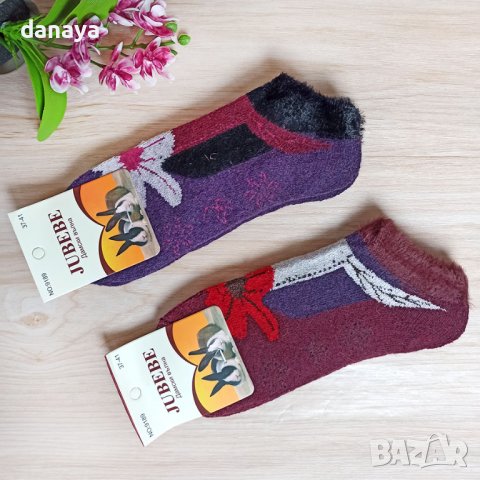 3259 Дамски дебели зимни вълнени чорапи Цвете, 37-41 номер, снимка 4 - Дамски чорапи - 38682130