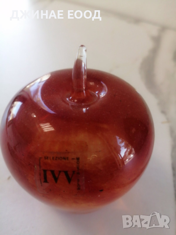  Декоративна стъклена ябълка марка IVV - Червен  , снимка 2 - Статуетки - 44876877