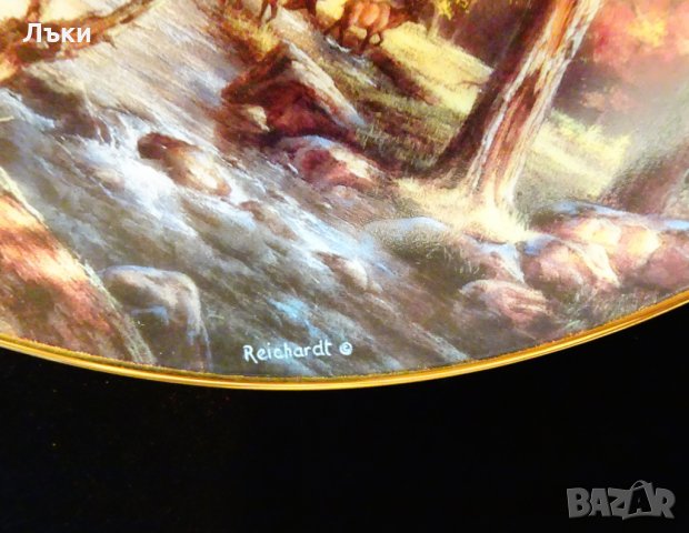 Порцеланова чиния за стена Орел,злато,сертификат,кутия, снимка 4 - Антикварни и старинни предмети - 26894540