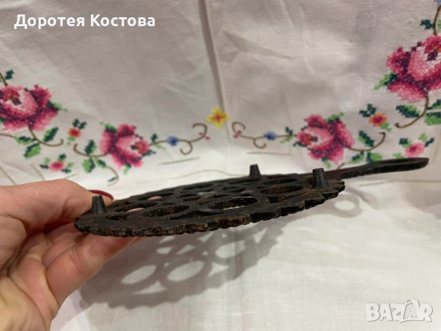 Красива подложка за горещо сервиране от ковано желязо, снимка 6 - Антикварни и старинни предмети - 43315840