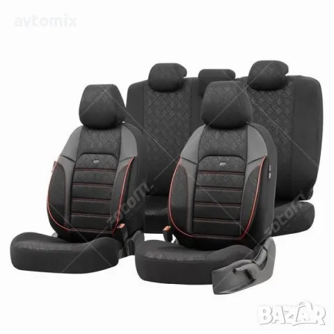 Тапицерия OTOM за седалки Prive PRV3102 черно/червено