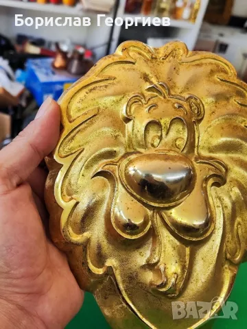 Месингова пластика скулптура лъв, снимка 2 - Колекции - 50030255
