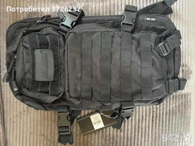 Тактически раница MIL-TEC Small Assault Pack – 20 л, черна, снимка 4 - Други спортове - 53102344