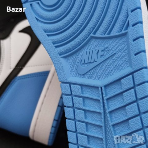 Nike Air Jordan 1 High UNC Blue Toe Нови Оригинални Мъжки Обувки Кецове Маратонки Размер 43 Номер, снимка 6 - Кецове - 40513476