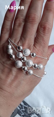 Сребърен комплект с топчета, снимка 2 - Бижутерийни комплекти - 33465478