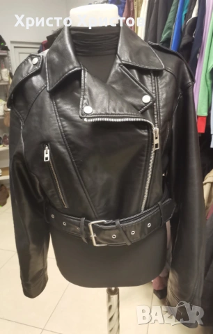 Дамско кожено яке ZARA  Размер XS, снимка 2 - Якета - 53606621