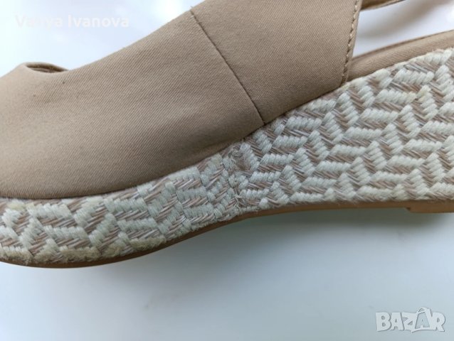 Томму Hilfiger бежови сандали от плат+ подарък тениска MSCH, снимка 8 - Сандали - 50713525