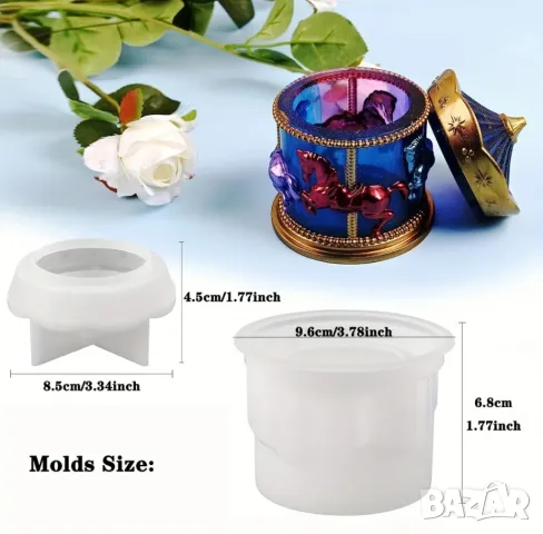 Молд буркан въртележка карусел , снимка 4 - Форми - 48789347