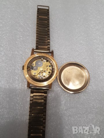 Мъжки позлатен механичен часовник Besancon - Antimagnetic-, снимка 8 - Антикварни и старинни предмети - 35306599